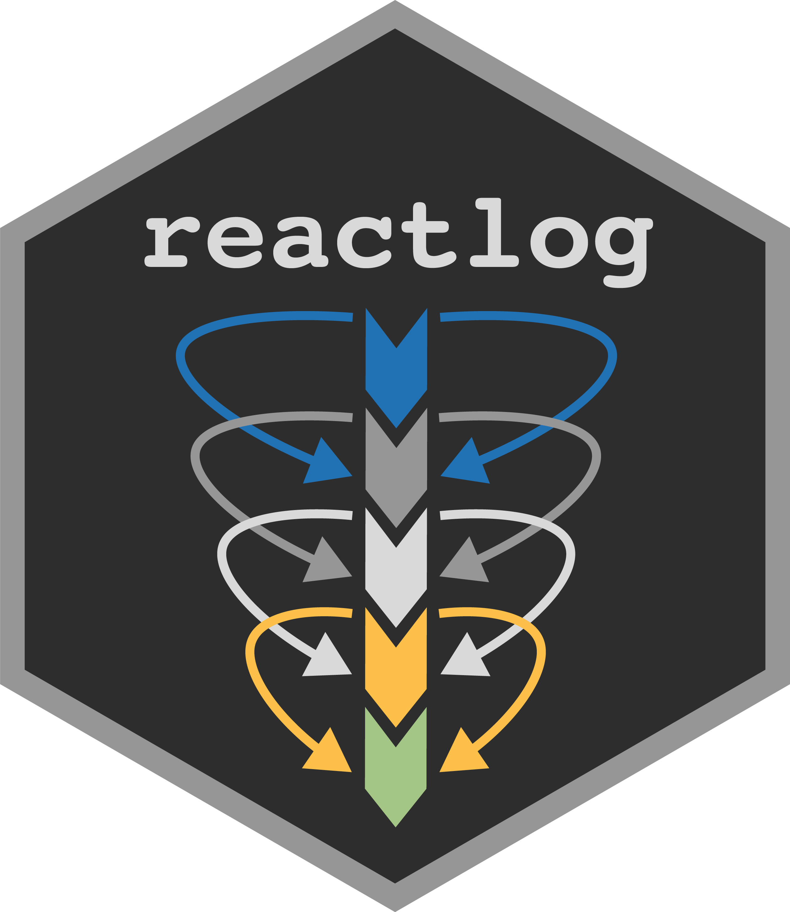 The reactlog hex sticker design.